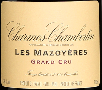 Domaine la Vougeraie Charmes-Chambertin Grand Cru Les Mazoyeres 伍杰雷 -香牡-香贝丹 (特级园)(紅)2020
