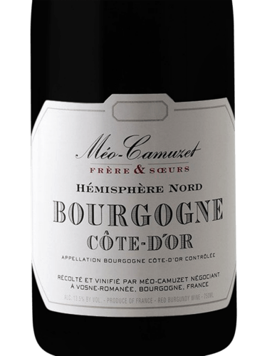 Meo-Camuzet Bourgogne Cote d'Or Cuvee Hemisphere Nord 莫默-卡穆泽-勃艮第金丘(村级）（紅）2020